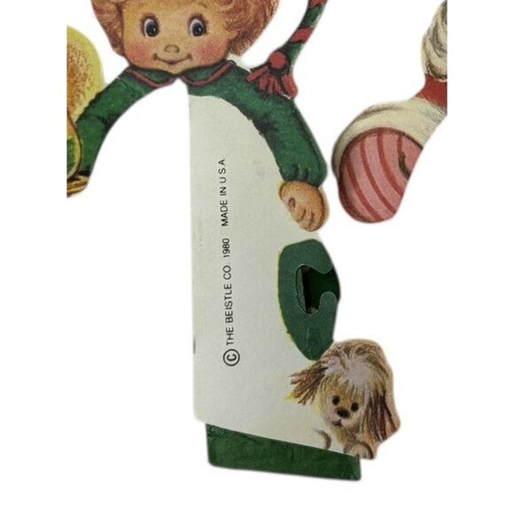 Vintage 1980 Beistle Christmas Decoration Set Die Cut Paper Honeycomb Tissue - Picture 5 of 5